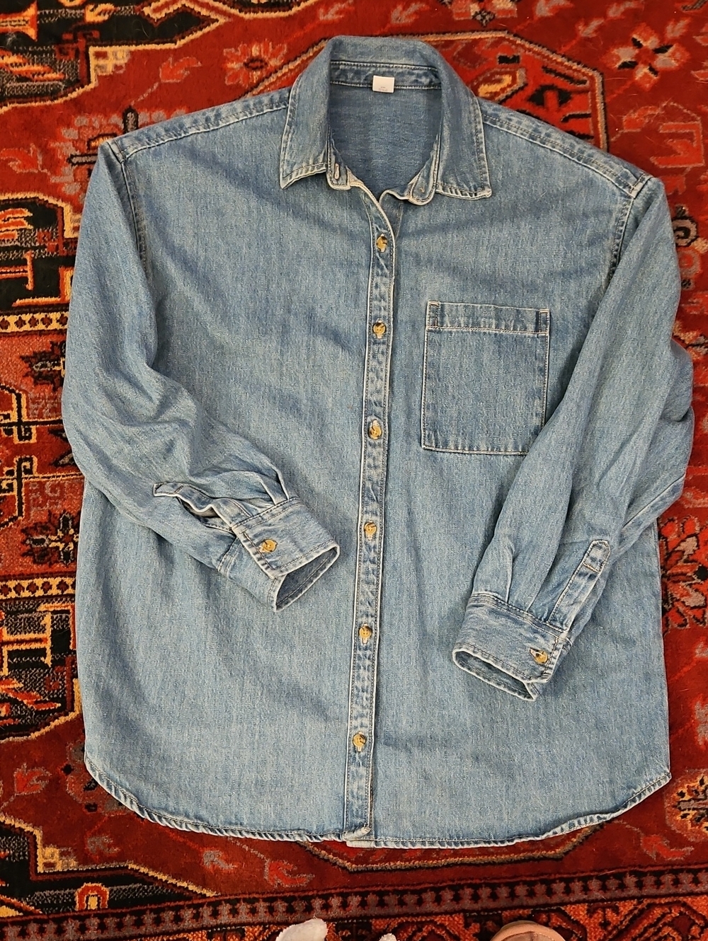 Old Navy Light Blue Denim Button-Down Shirt